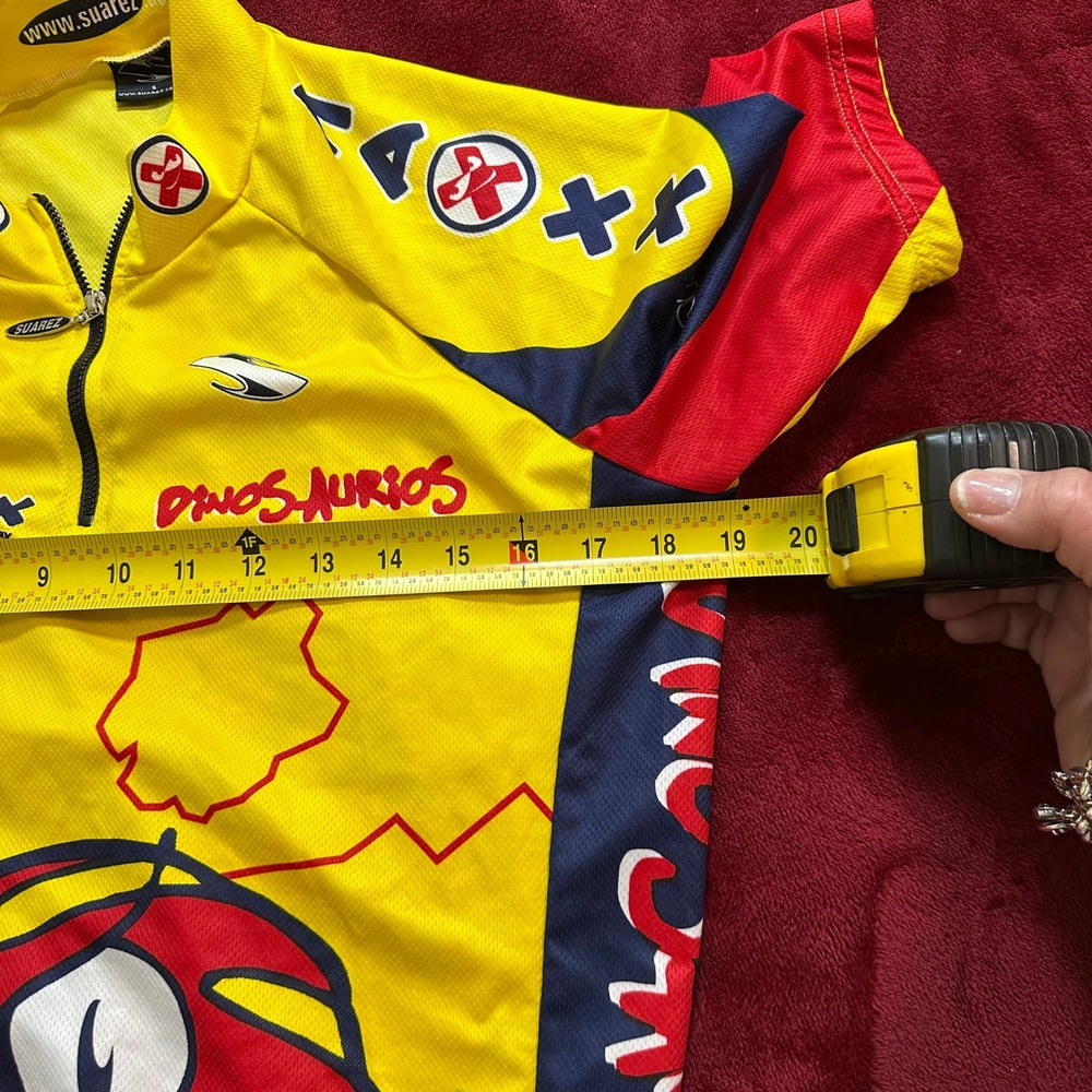 Suarez Dinos-Aurios Cycling Jersey Mens Small Yellow Maxxx Energy Quarter Zip - Picture 3 of 10